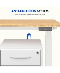 Flexispot E7-commercial W Electric Adjustable Standing Desk, Curved Bamboo Top