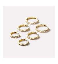 Ana Luisa Gold Huggie Hoop Earrings - Pave Huggie Hoops Medium