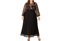 Kiyonna Plus Mystique Mixed Media Evening Gown