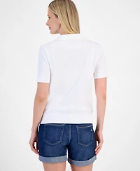 Nautica Jeans Women's Cotton Textured-Knit Sweater