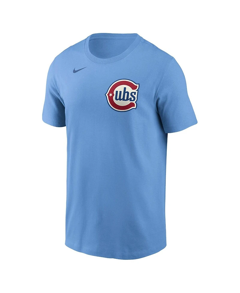 Nike Men's Seiya Suzuki Baby Blue Chicago Cubs Fuse Name Number T-Shirt