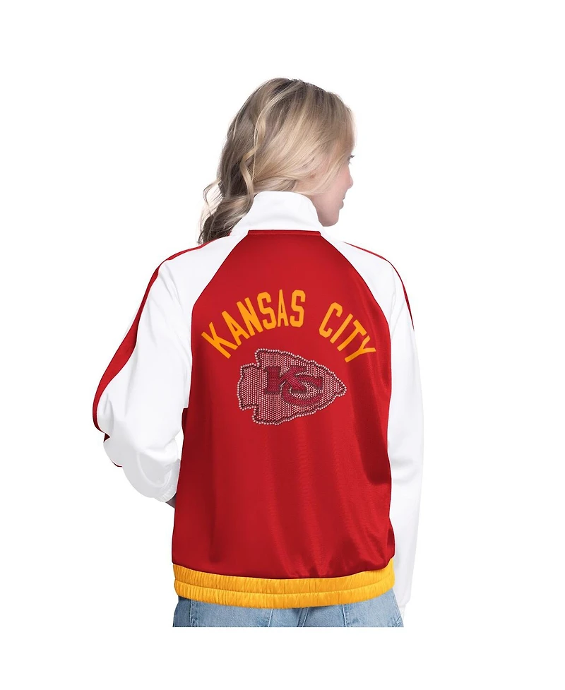 G-iii 4Her by Carl Banks Women's White/Red Kansas City Chiefs Rally Rhinestone Full-Zip Track Jacket