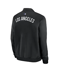 Nike Men's Black Los Angeles Dodgers Authentic Collection Dugout Full-Zip Bomber Jacket