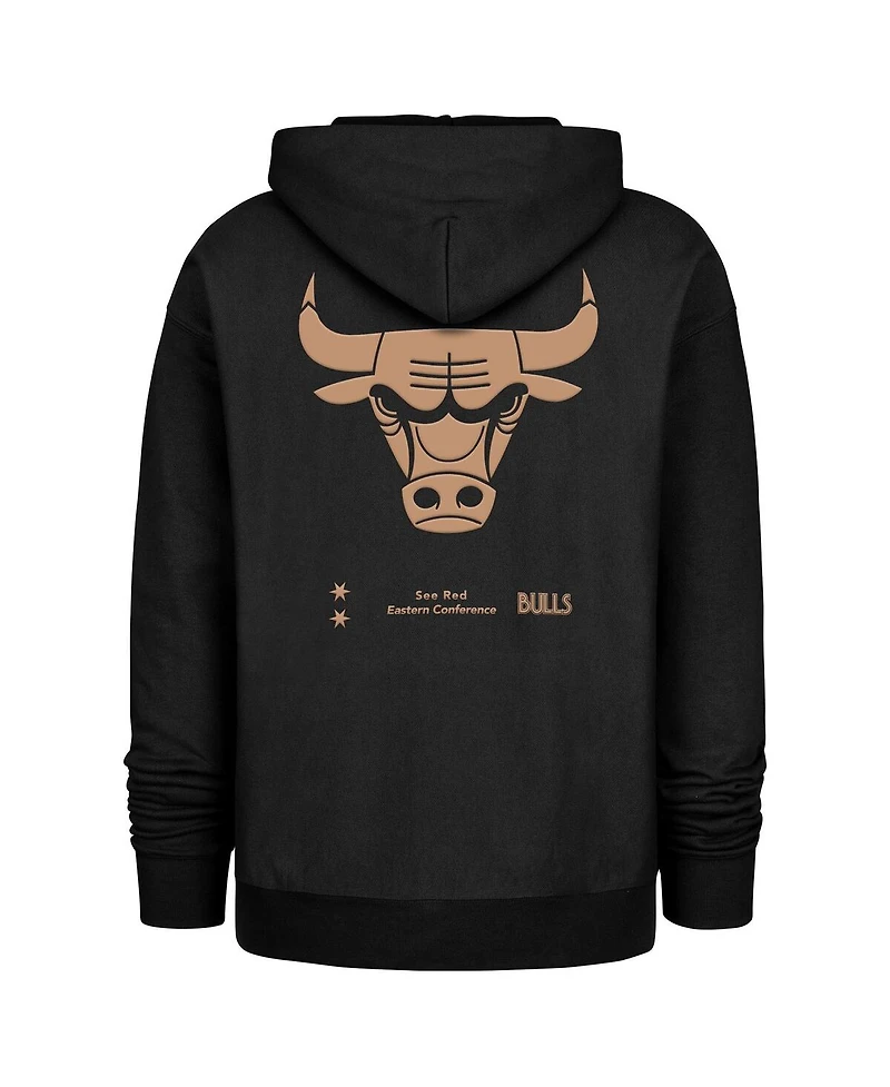 '47 Brand Men's Black Chicago Bulls 2024/25 City Edition Double Crossover Foundation Pullover Hoodie