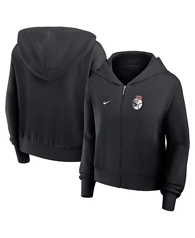 Nike Women's Black Cincinnati Reds Lightweight Full-Zip Hoodie