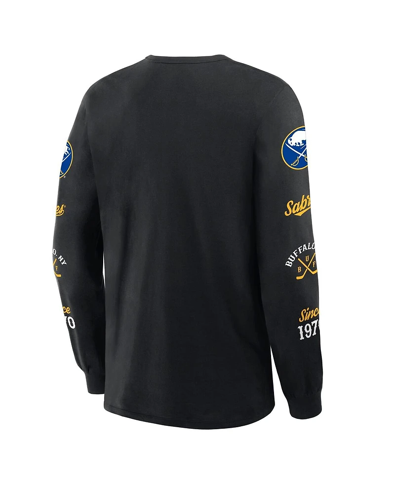 Fanatics Men's Black Buffalo Sabres Boxed Legacy Long Sleeve T-Shirt