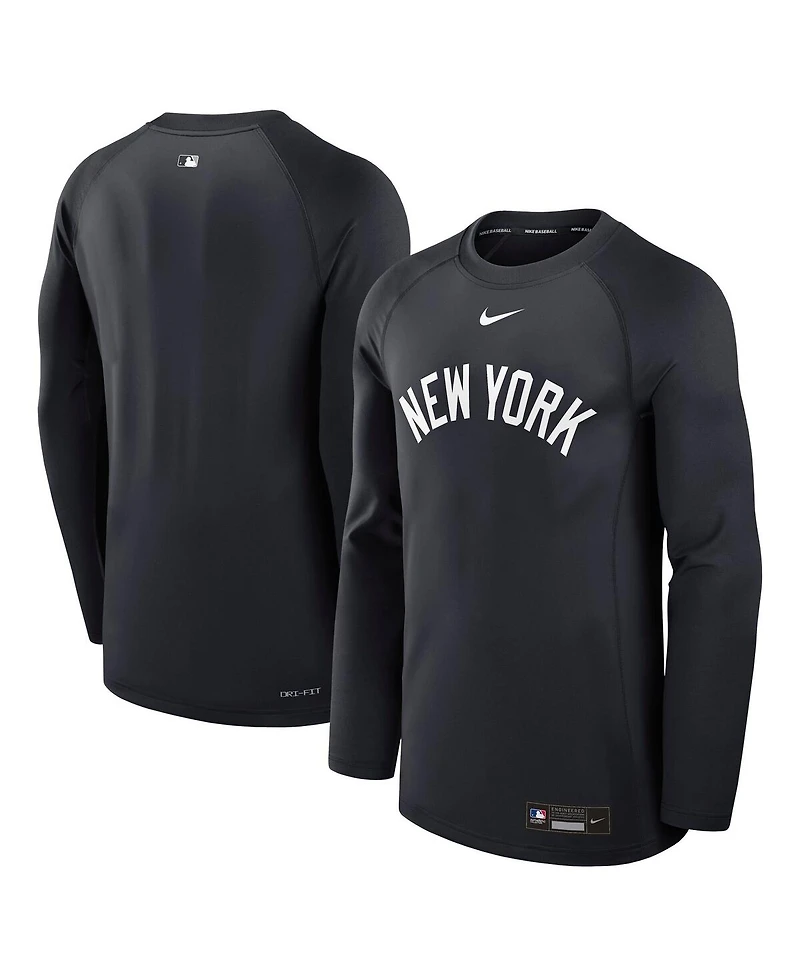 Nike Men's Navy New York Yankees Authentic Collection Game Time Raglan Performance Long Sleeve T-Shirt