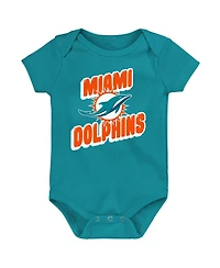 Outerstuff Baby Boys and Girls 3-Piece Miami Dolphins Play Day Bodysuit