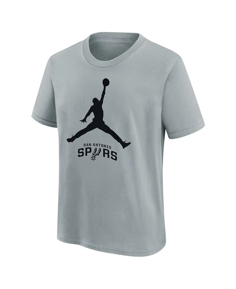 Jordan Big Boys and Girls Silver San Antonio Spurs Essential Jumpman Logo T-Shirt