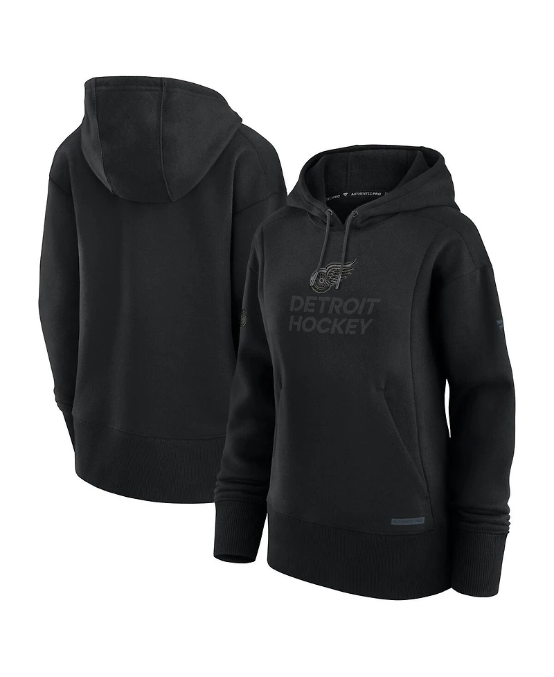 Fanatics Women's Black Detroit Red Wings Authentic Pro Road Pullover Hoodie