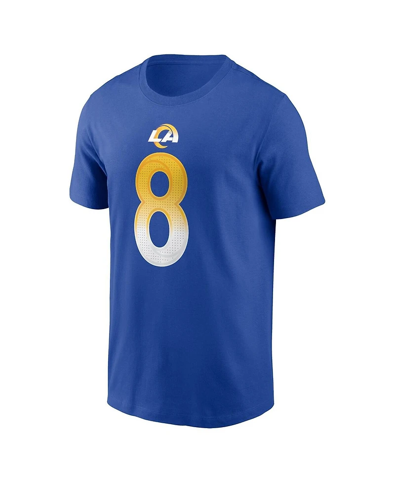 Nike Men's Jared Verse Royal Los Angeles Rams 2024 Nfl Draft First Round Pick Name Number T-Shirt