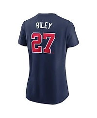 Nike Women's Austin Riley Navy Atlanta Braves Fuse Name Number T-Shirt