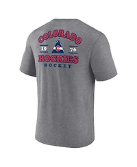 Fanatics Men's Heather Gray Co Rockies Vintage Hockey Winger Tri-Blend T-Shirt