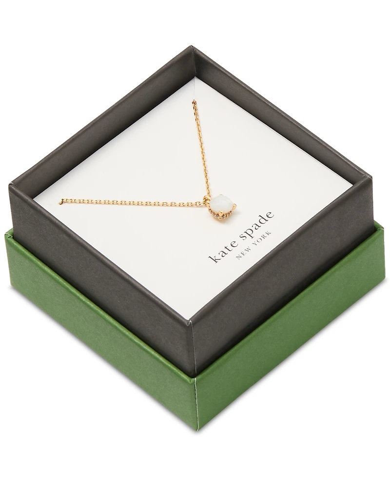 Kate Spade New York Gold-Tone Cubic Zirconia Pendant Necklace, 16" + 3" extender
