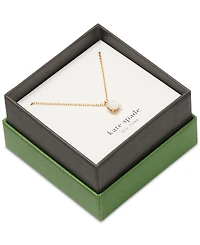 Kate Spade New York Gold-Tone Cubic Zirconia Pendant Necklace, 16" + 3" extender