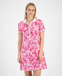 Nautica Jeans Women's Printed Zip Polo Dress