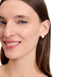 Kate Spade New York Gold-Tone Small Cubic Zirconia Heart Huggie Hoop Earrings, 0.51"