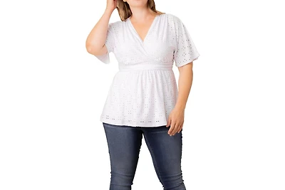 Kiyonna Plus Sunny Day Eyelet Top