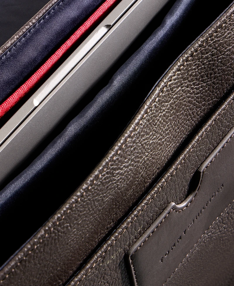 Tommy Hilfiger Men's Pebble Faux-Leather Leo Messenger Bag