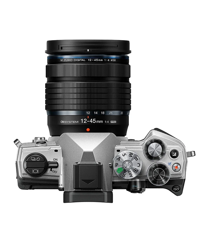 Om System Om-5 Mirrorless Camera with M.Zuiko Digital Ed 12-45mm f/4.0 Pro Lens, Silver