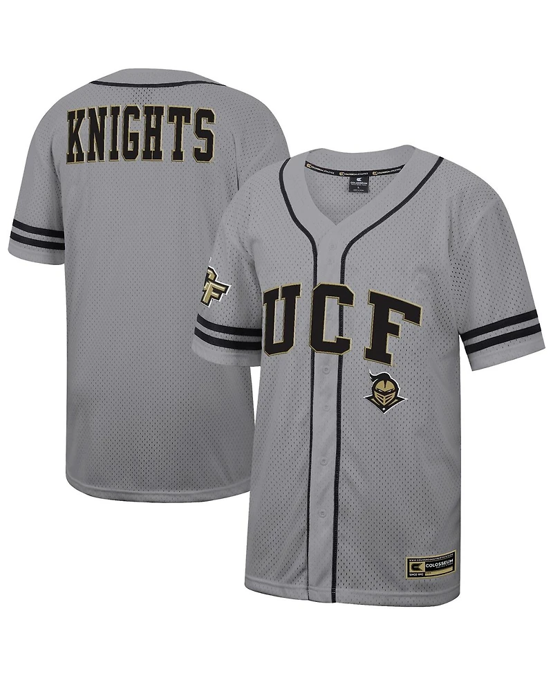 Colosseum Men's Gray Ucf Knights Free Spirited Baseball Jersey