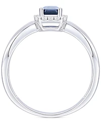 Emerald (5/8 ct. t.w.) & Diamond (1/6 Halo Ring 14k Gold (Also Ruby Sapphire)