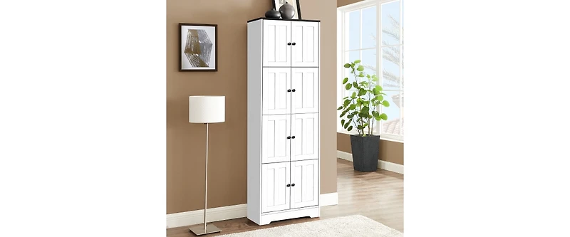 Bathroom standing storage cabinet with 3 drawers and 1 door-White