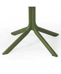 31.5" Square Outdoor Plastic Resin Patio Dining Table for 4