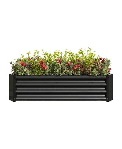 Metal Raised Garden Bed, Rectangle Raised Planter 4×2×1ft for Flowers Plants, Vegetables Herb Veezyo