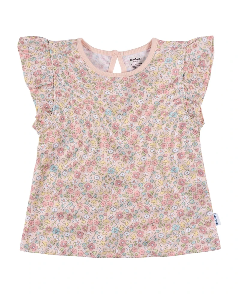 Gerber Toddler Girls Coordinating Shirts and Short Set