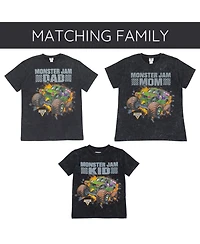 Monster Jam Toddler Boys Vintage Wash Matching Family T-Shirt to Adult Grave Digger