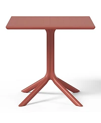 5-Piece Resin Square Patio Dining Table Set with Stackable Chairs