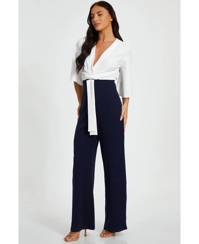 Quiz Women's Two Toned Scuba Crepe Jumpsuit
