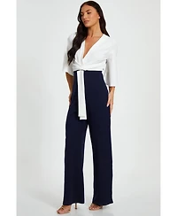 Quiz Women's Two Toned Scuba Crepe Jumpsuit
