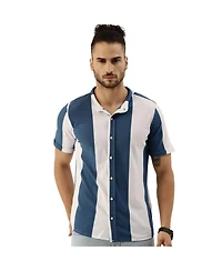 Campus Sutra Men's Blue & White Candy Striped Shirt