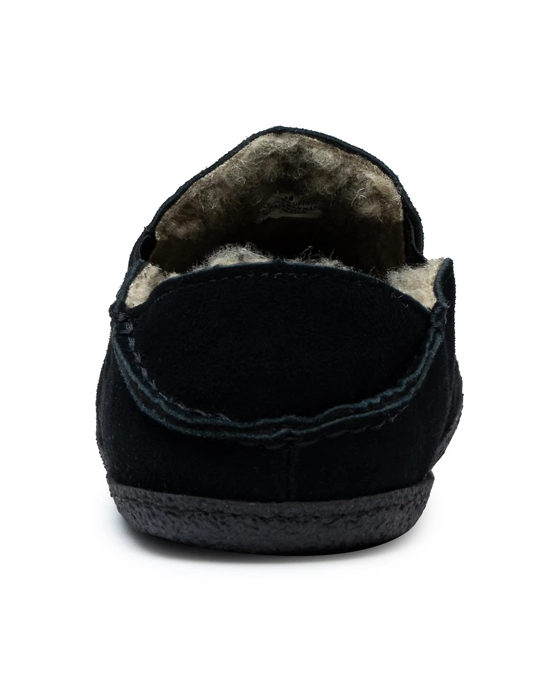 Alpine Swiss Men's Gary Genuine Suede Moccasin Slippers Sherpa Slip On Shoes