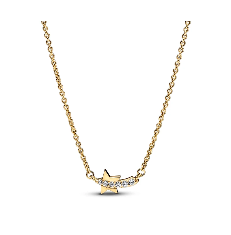 Pandora Gold-Plated Shooting Star Pave Collier Pendant Necklace