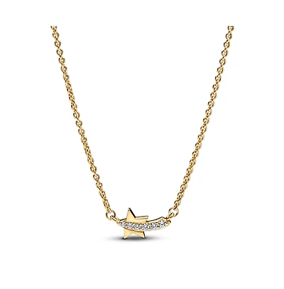 Pandora Gold-Plated Shooting Star Pave Collier Pendant Necklace
