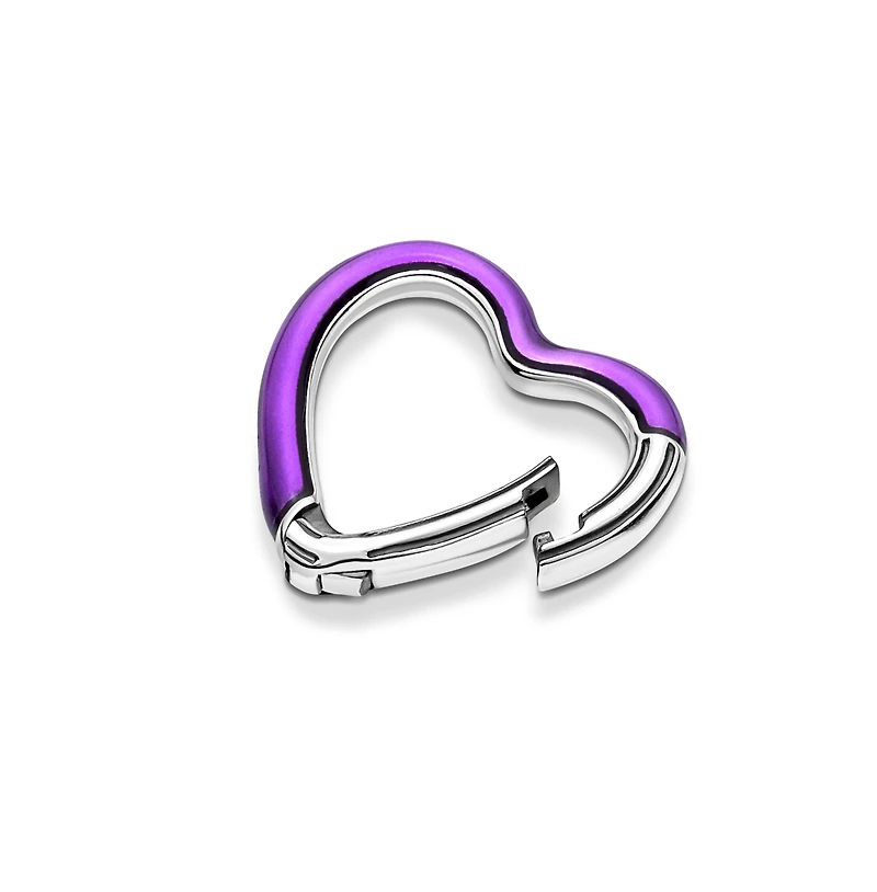 Pandora Sterling Silver Purple Heart Openable Link Charms