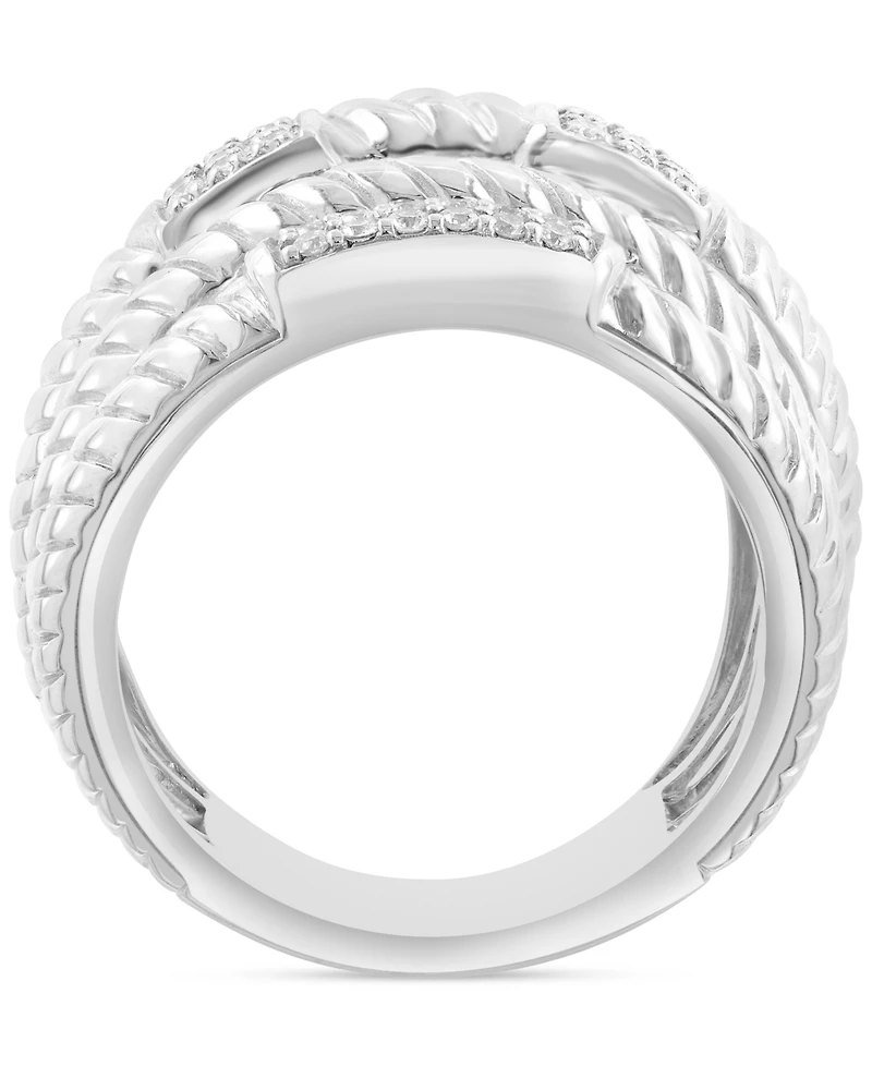 Effy Diamond Multi-Row Statement Ring (1/3 ct. t.w.) in Sterling Silver