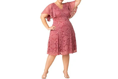 Kiyonna Plus Camille Lace Cocktail Dress