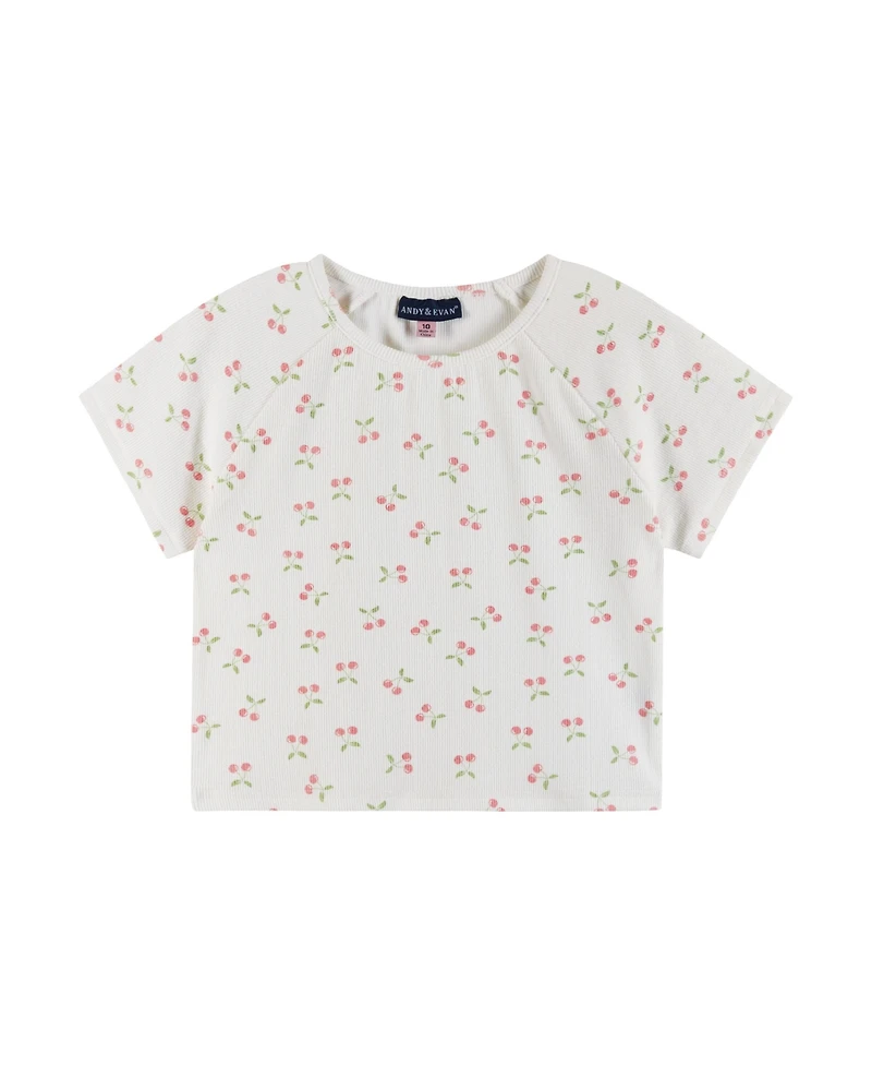 Andy & Evan Big Girls Toddler/Child Raglan Tee & Short Pj Set