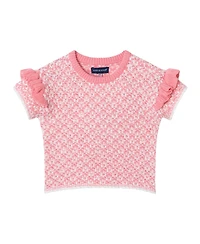 Andy & Evan Toddler Girls Toddler/Child Pink Crochet Top Shorts Set