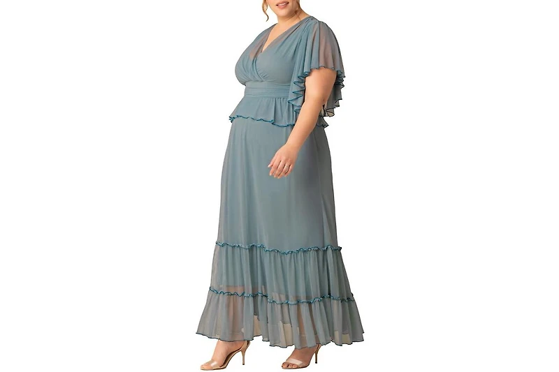 Kiyonna Plus Graceful Tiered Mesh Gown
