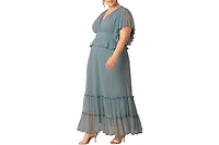Kiyonna Plus Graceful Tiered Mesh Gown