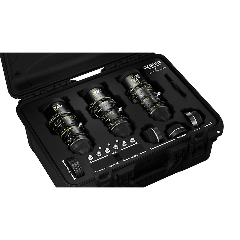 Dzofilm Catta Ace Cine 3-Lens Bundle with 18-35mm, 35-80mm, 70-135mm T2.9 Lens for Pl Mount and Canon Ef, Black