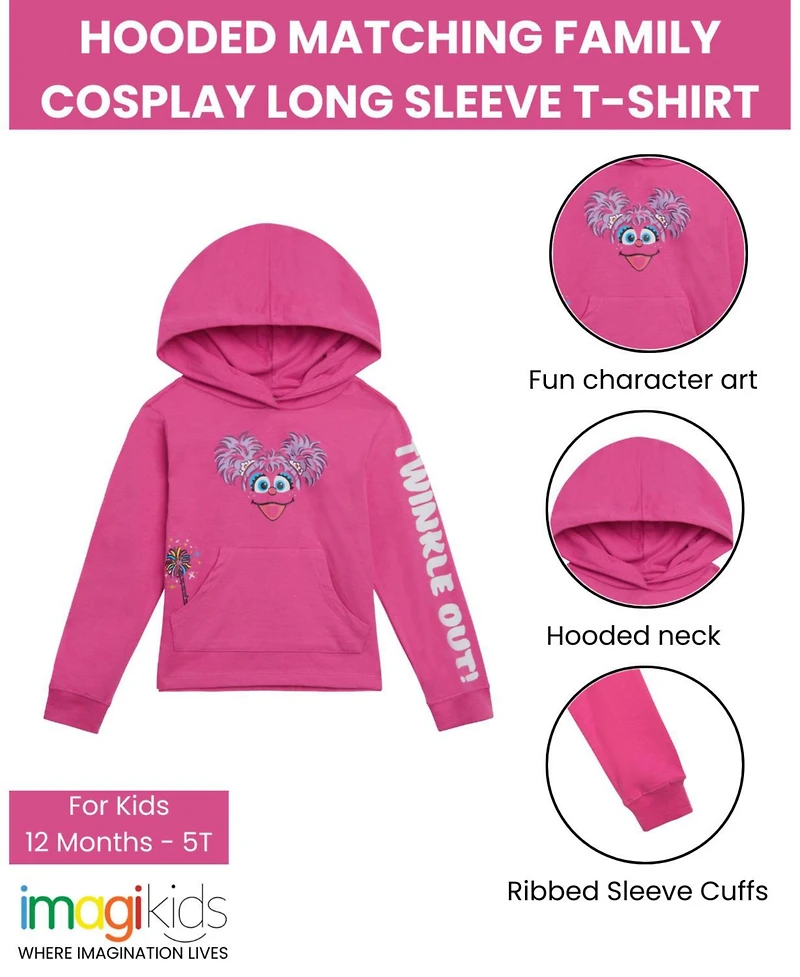 Sesame Street Toddler Girls Matching Family Cosplay Pullover Hoodie