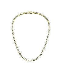 White Gold Plated And 14k Cubic Zirconia 3MM Tennis Necklace
