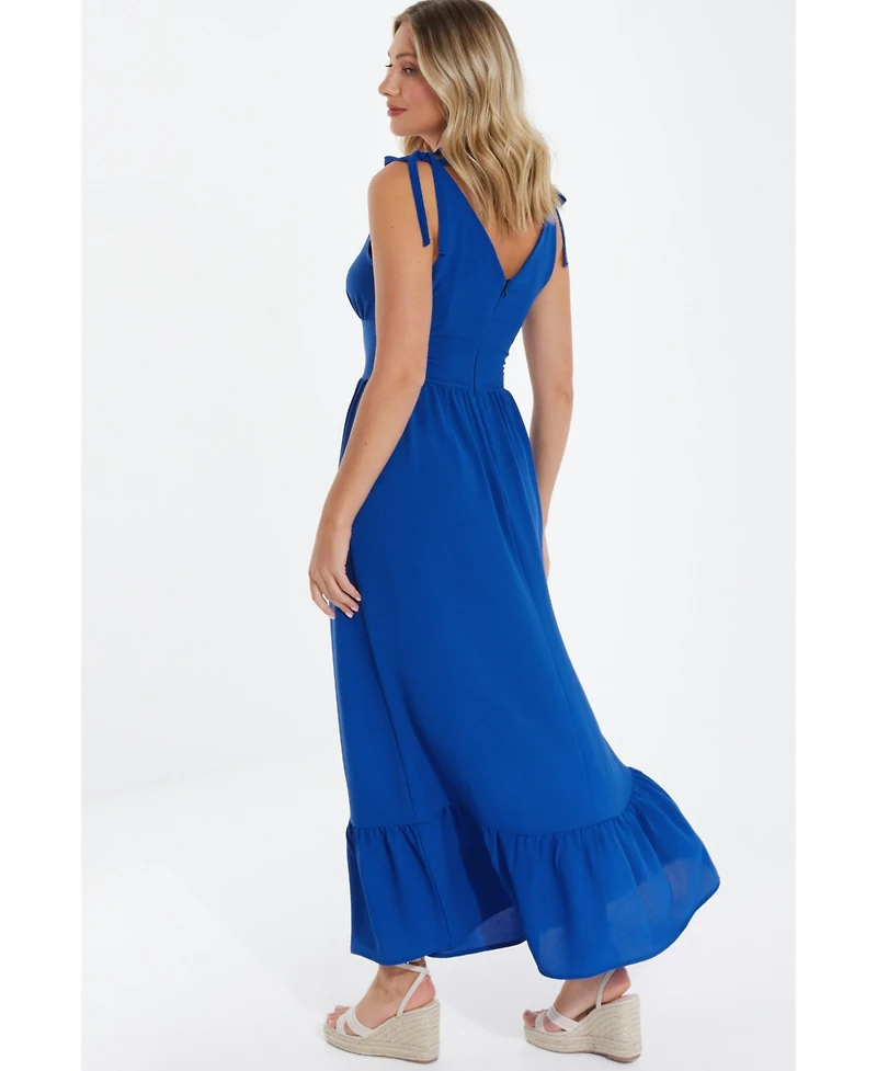 Quiz Women's Bubble Crepe Tie Detail Maxi Dress