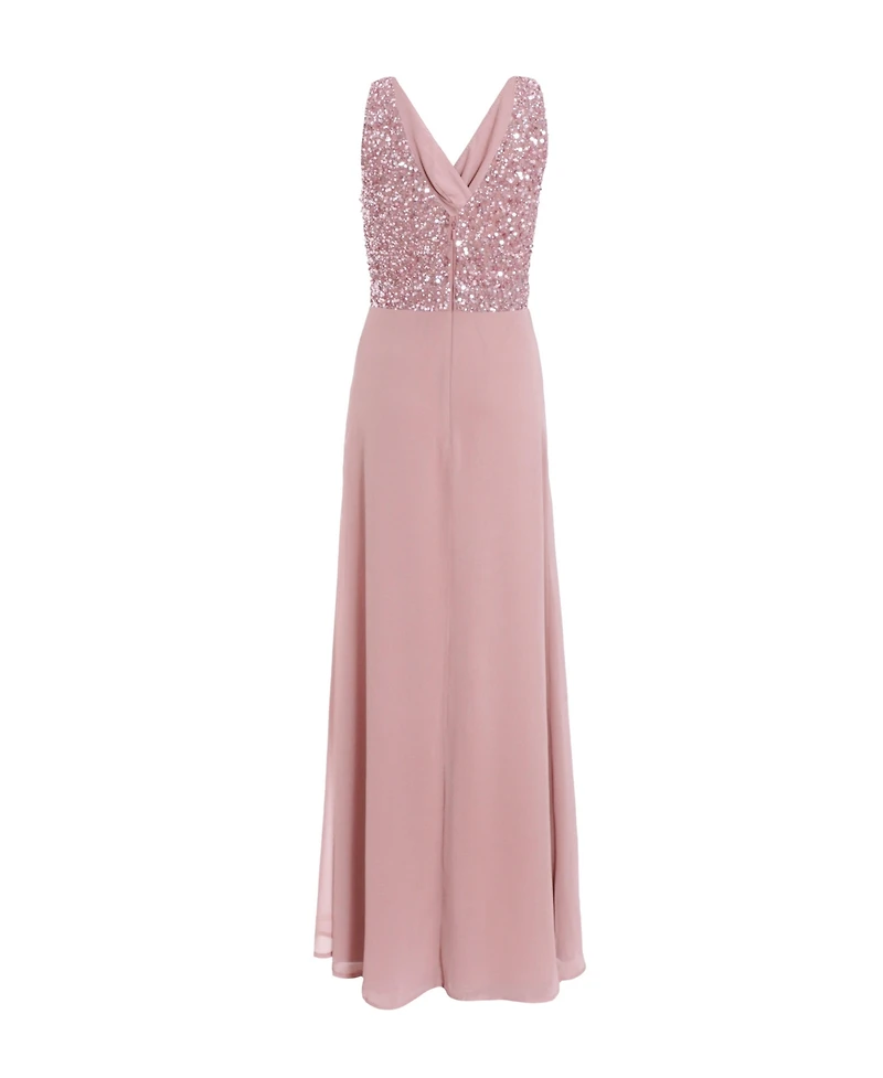 Quiz Women's Chiffon Embellished Wrap maxi Dress